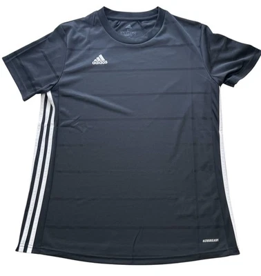 Adidas Para Hombres Aeroready Manga Corta Cuello Redondo Negro Rayas Blanco Rayas Panel L Foto 1 de 4