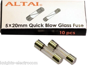 1A 20mm Fast Blow Glass Fuses Fuse (pack of 10) - Picture 1 of 1