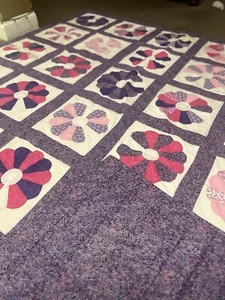 Dresdner Platte Quilt 91"x91" lila rosa - Bild 1 von 7