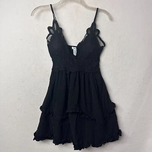 Rue 21 dress sz XS Black Lace spaghetti strap Fairy Grunge Goth Whimsigoth - Picture 1 of 6