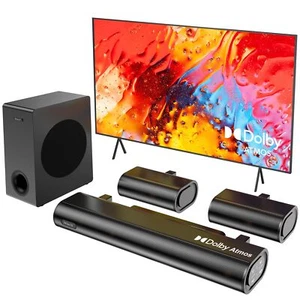 5.1CH Soundbar for TV, Dolby Atmos Surround Sound System, 2 Rear Speakers Wir... - Picture 1 of 7