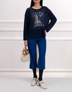 UVP 230€ TWINSET SIMONA BARBIERI transparenter Pullover Gr. M Rundhals Made in Italy - Bild 1 von 8