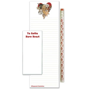 Dogs with Cats Have a Heart  To Do List Magnetic Shopping Pad Notepad & Pencil G - Picture 1 of 1