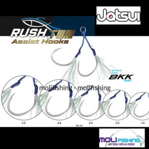 ASSIST HOOKS JATSUI RUSH TWIN ASSIST HOOKS PESCA LIGHT E SLOW PITCH AMI BKK NEW - Foto 1 di 1