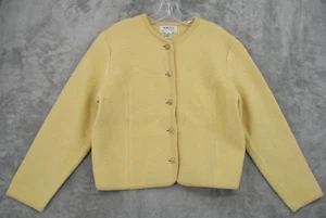 Vintage Talbots Sweater 14 Petite Cardigan Floral Button Wool Cropped Career - Picture 1 of 8