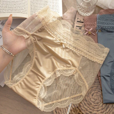 1/5 Pack Lot Womens Sexy Satin Nylon Panties Seamless Sheer Lace Underwear Brief - Image 1 of 4
