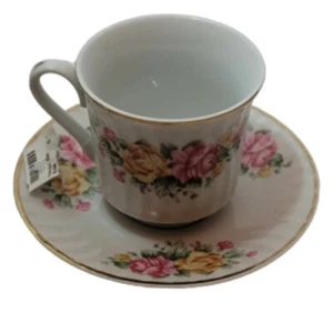 Taza de té y platillo English Elegance Fine China Robinson Design Group Japón 1991 - Imagen 1 de 10