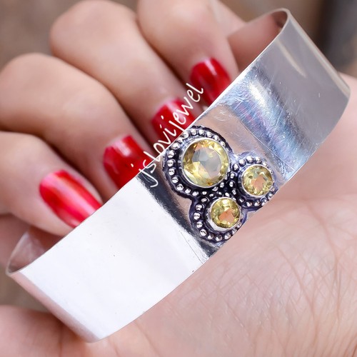 VALENTINO Bracciale grande in argento sterling 925 multi gemma topazio citrino per regalo mamma