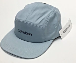 Calvin Klein Mens Relaxed Repreve Logo 5-Panel Adjustable Cap Pale Blue - Picture 1 of 5