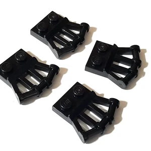 LEGO NEW 4x Black Plate 1 x 2 with Angled Bar Handles (92692) - Picture 1 of 1