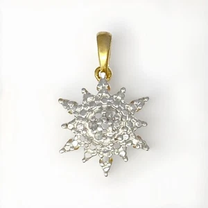 Real Diamond Pendant Star Design - Silver With Gold Overlay - 1.80gr - 20x 14mm - Picture 1 of 1