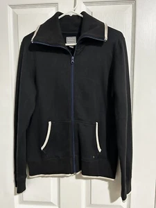Roots 73 Athletics Women Sweater Black Small Zip Up. Blue Zipper - Picture 1 of 6