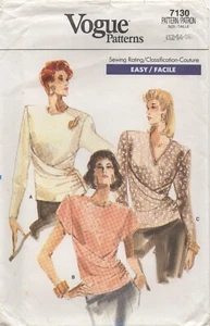 Vogue Schnittmuster 7130 EASY Blusen mit vorne drapiert Wickeloptik, Gr. 12 14 16 NEU - Bild 1 von 12
