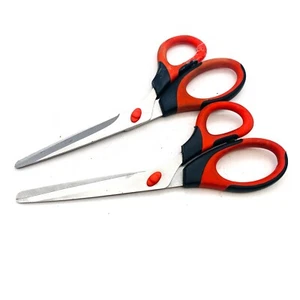 2 Stück Markenlose Allzweckscheren, gerade Schneidklingen, rote Scheren - Bild 1 von 5