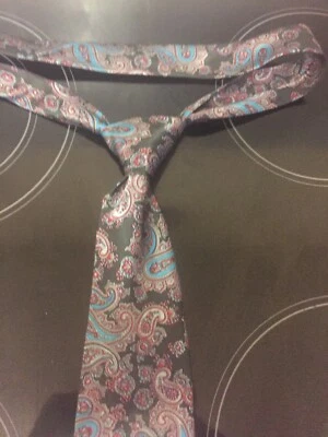 Corbata para hombre 3"" de ancho 59"" de poliéster cachemira vintage clase oficina Foto 1 de 4