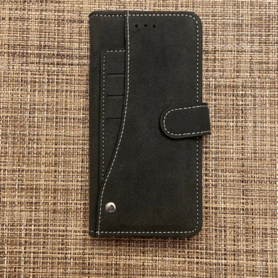 Asuwish Black Faux Suede Wallet Phone Case Samsung Note 10 Magnetic Closure - Image 1 of 4
