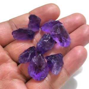 For Jewelry Wonderful Purple Amethyst Raw Loose Gemstone 8 Pcs Lot Size 18-20 mm - Picture 1 of 6