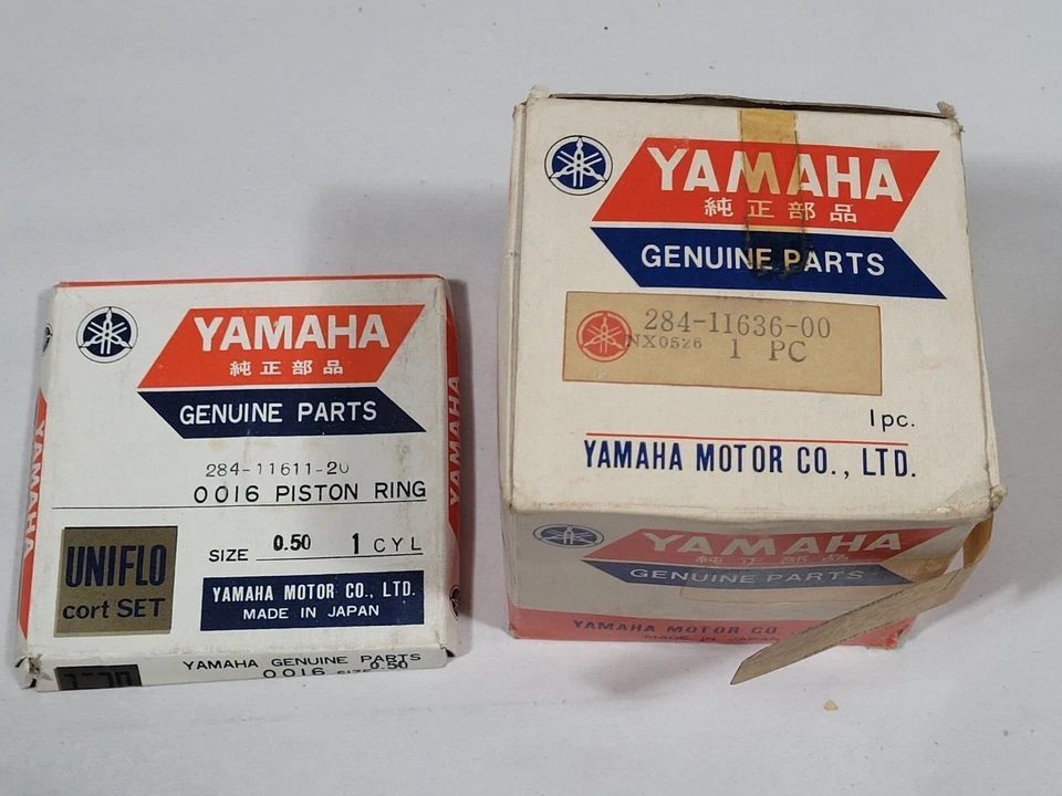 Pistón y anillos de gran tamaño Yamaha .50 NOS, 1970-1971 RT1M, RT1MX Foto 1 de 1