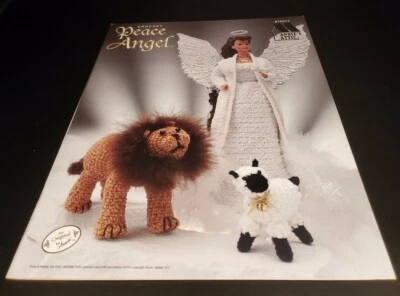 BX5 ANNIE'S ATTIC 1997, CROCHET PEACE ANGEL, LION & LAMB CROCHET PATTERN LEAFLET - Image 1 of 2