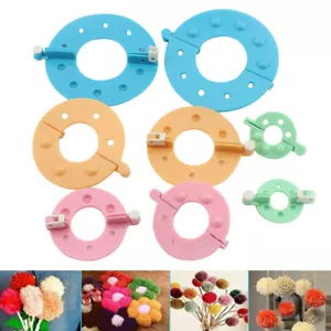 8pcs 4 Sizes pom pom maker Plastic Pompon Set Clover Knitting Sewing Tools AU - Picture 1 of 10