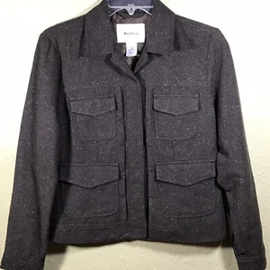 BON WORTH Jacket Women's Size XS Brown Wool Coat Professional Work Career Office - Picture 1 of 5