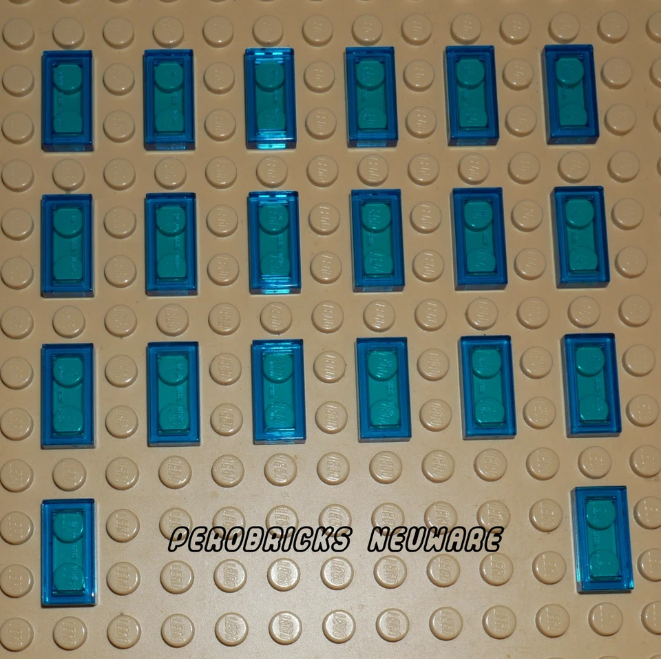 Lego 20 Fliese/Fliesen 1x2 transparent dunkelblau #3069b NEUWARE - Bild 1 von 1