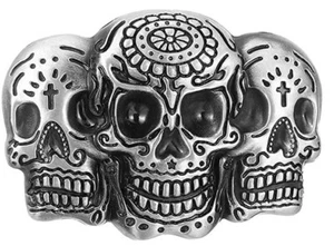 Sugar Skulls Belt Buckle Metal BU60 - Picture 1 of 1