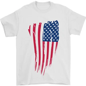 USA Stars & Stripes Flag July 4th America Mens T-Shirt 100% Cotton - Picture 1 of 2