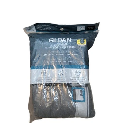 GILDAN 3 Pk. COTTON  BOXER BRIEFS 3XL CLASSIC LENGTH BLACK GRAY CHARCOAL - Image 1 of 4