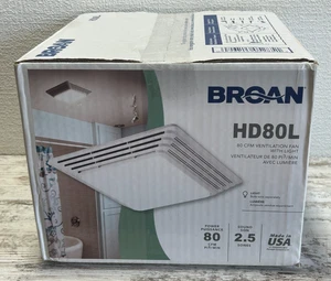 BROAN NuTone HD80L Ventilatore con Luce 80 CFM 2.5 Soni - Nuovo con Scatola USA - Foto 1 di 3