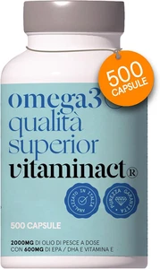 Omega 3-500 Capsule - 2000Mg Di Olio Di Pesce Purissimo per Dose in Forma Trigli - Imagen 1 de 12