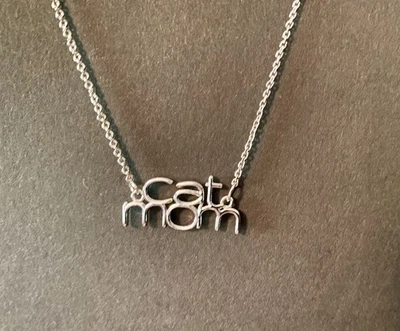 CAT MOM Charm Colgante 18" Tono Plata Collar Sin Níquel y Plomo CatLady Foto 1 de 4