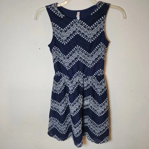 Xhilaration ärmelloses Kleid Gr. M marine weiß Spitze Fee Grunge Boho Häkel - Bild 1 von 12