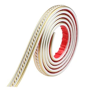 Flexible Molding Trim Wall Trim Self Adhesive Peel and 10 Feet White and Gold - Picture 1 of 7