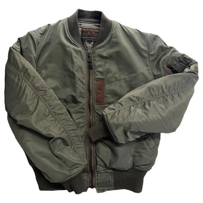 THE REAL McCOY'S MA-1 Flight Jacket L Sage Green Wool Cotton U.S. Air Force F/S - Image 1 of 4