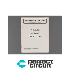 Transoniq Hacker Ensoniq Mirage Operations MANUAL - VINTAGE - PERFECT CIRCUIT - Picture 1 of 3