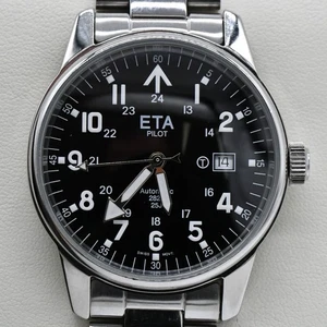 Vintage ETA Pilot MFG By I.W. Inc. Automatic 07532 Cal. 2824 - Picture 1 of 11