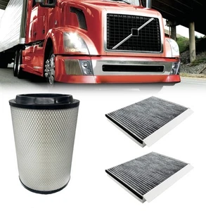 Pair of Cabin Air Filter w/ Engine Air Filter Set for Volvo VNL, VNM, VNX Trucks - Bild 1 von 6