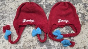 Wendy's Stocking Cap Woven Red Hair Halloween Winter Uniform Hat Ponytail - Picture 1 of 3