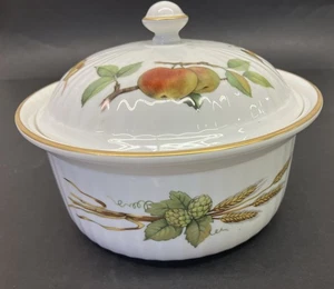 Vintage Royal Worcester Evesham Gold Runde 3 Quart Kasserolle & Deckel Spargel - Bild 1 von 13