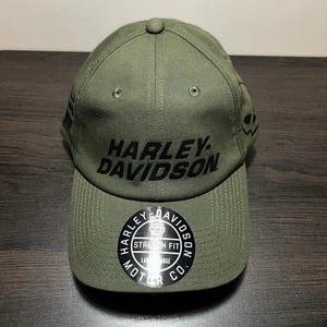 Harley-Davidson Mens Willie G Skull Viper Waxed Style Cap Green L/XL 97643-24VM - Picture 1 of 11