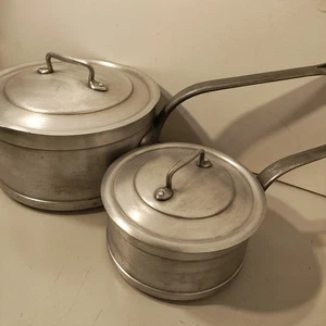 Vintage Französisches Bourgeat Kochtöpfe Set Collectivity Serie Aluminium mit Deckel 20er Jahre  - Bild 1 von 24