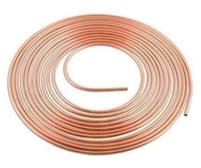 Tuyau de freinage en cuivre  3/8 "od x 25 pieds (9,52mm x 7,62M)  - Image 1 of 3