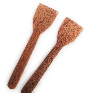 [2er Set] Braun Antihaft Kokosnuss Schale Holz Spatel zum Kochen Umweltfreundlich - Bild 1 von 7