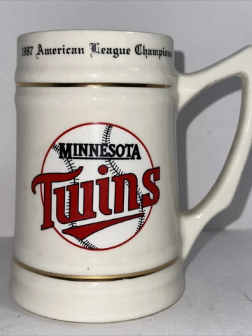 Vintage 1987 Minnesota Twins World Series Ceramic Beer Stein St Louis Cardinals Cover