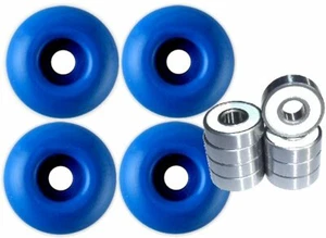 Blank Skateboard Wheels With ABEC 9 Bearings 52mm Blue - Picture 1 of 1