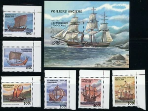 Togo Sc 1905-11 Sailing Vessels Phoenician boat, Roman cargo boat, Caravel - Picture 1 of 10