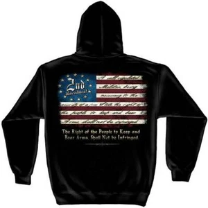 2nd Second Amendment The Right of the People Patriotic USA Flag Hoodie RN2367SW - Picture 1 of 3