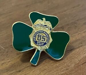 DEA Special Agent Shamrock Mini Badge Security Pin