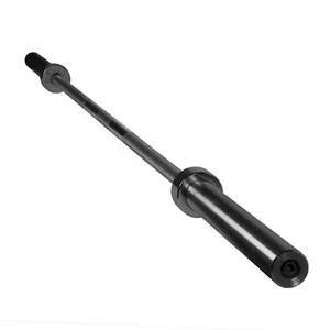 7ft Olympic Weightlifting Bar Solid Cold Rolled Steel Non Slip Grip Black Finish - Picture 1 of 5